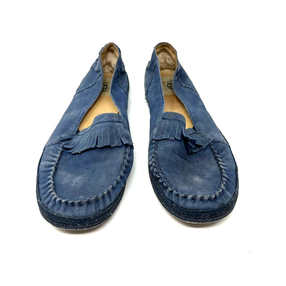 Ugg Australia size 10 blue leather flats moccasins loafers 1003224 F3013E - Picture 8 of 8